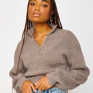 Cinder Mix Mock Neck Sweater